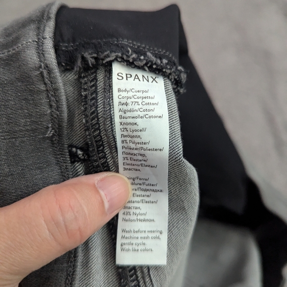 Spanx Jeggings Womens Gray Stretch Denim Skinny Leg Distressed XL - Picture 6 of 6